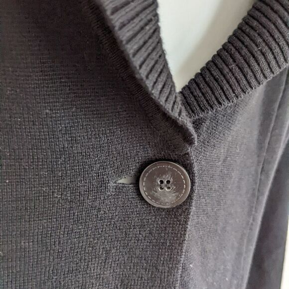 Sandra Angelozzi black wool silk knit cardigan Small @c1 - Picture 4 of 10
